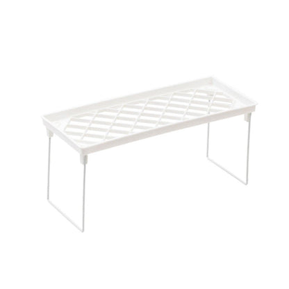 1 Tier Folding Storage Organizer Stack Shelf Rack / Kitchen Bathroom Tall Cabinet, Portable Folding Shelf with PP Metal Construction for Home and Dorm Storage