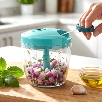 6 Blade Manual Food Chopper chopping vegetables