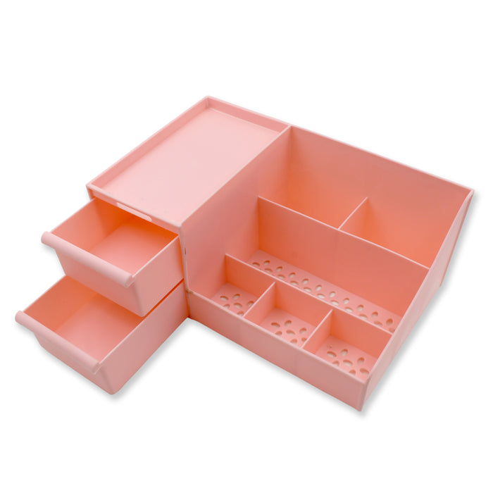 8823 Multi Grid Plastic Desktop Storage Organizer Cosmetic Organizer with Drawer Sundries Cosmetics Box Jewelry Storage Case Display