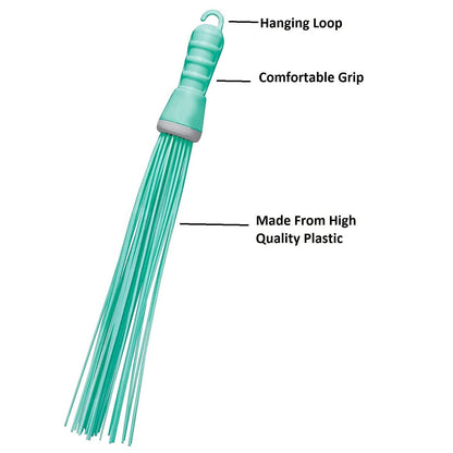 Plastic Hard Bristle Broom for Wet & Dry Bathroom Scrubbing