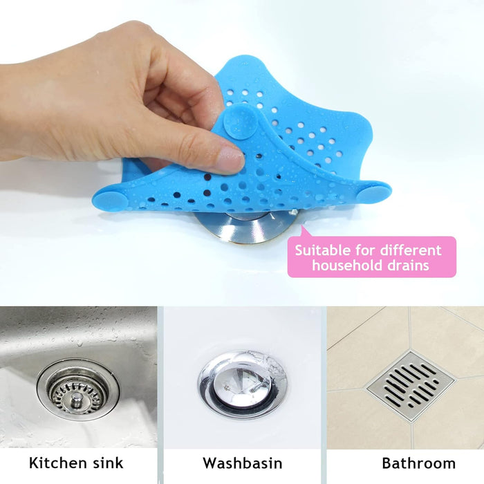 Star Shape Suction Cup Kitchen Bathroom Sink Drain Strainer Hair Stopper Filter, Star Shaped Sink Filter Bathroom Hair Catcher, Drain Strainers Cover Trap Basin (1 Pc)