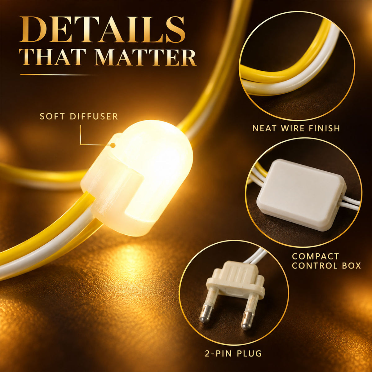 Warm White Bulb Curtain String Lights for Home Decoration (10 Mtr Approx)