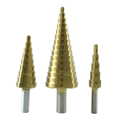 Step drill bits used for woodworking and metal drilling