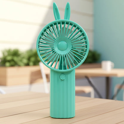 Cute Bunny Ear Design Portable USB Rechargeable Mini Handheld Fan (1 Pc)