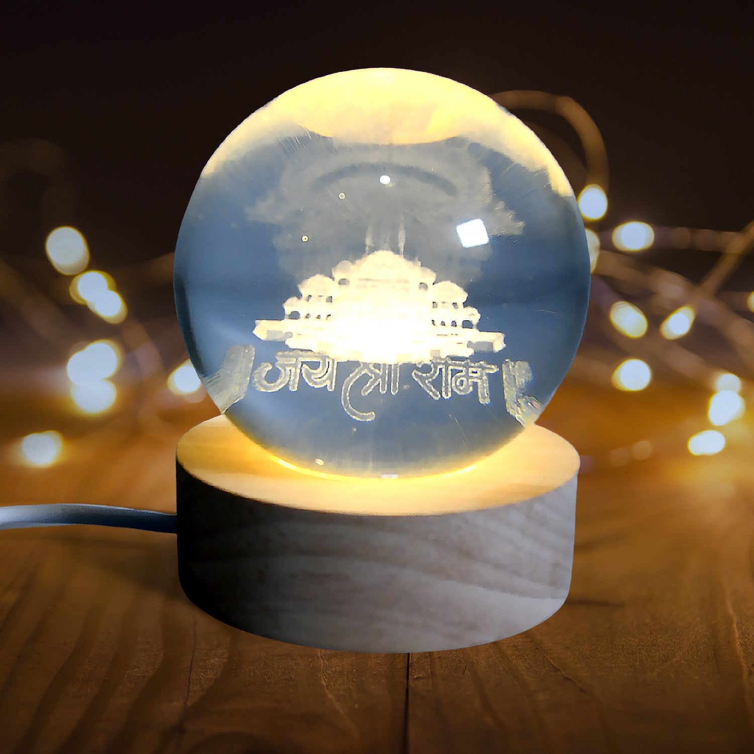 3D Crystal Ball Night Light for Bedroom & Home Decoration Gift (1 Pc)