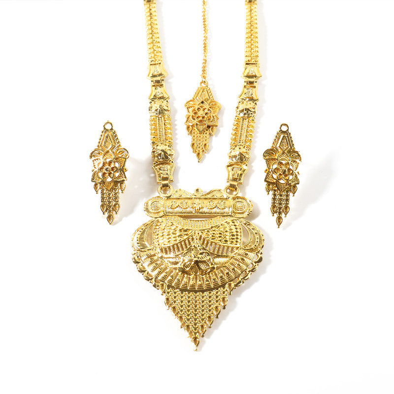 Royal Antique Heritage Necklace Set – Grand Temple-Inspired Pendant for Wedding & Festive Looks