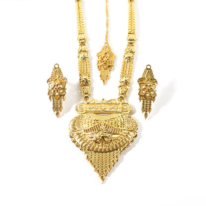 Royal Antique Heritage Necklace Set – Grand Temple-Inspired Pendant for Wedding & Festive Looks