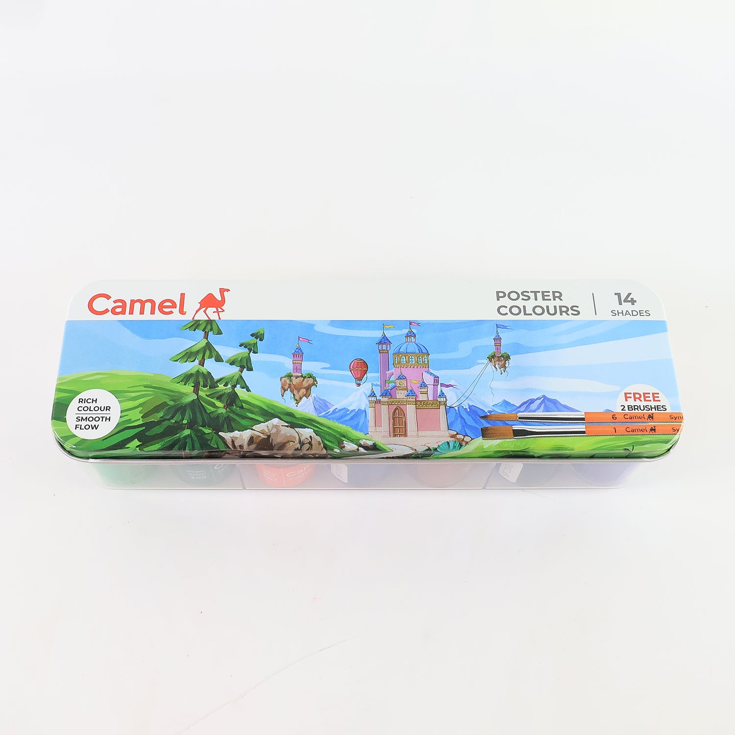 Camel Poster Colours – 14 Shades Student Set in Metal Box (10 ml Each)