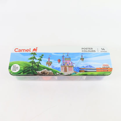 Camel Poster Colours – 14 Shades Student Set in Metal Box (10 ml Each)