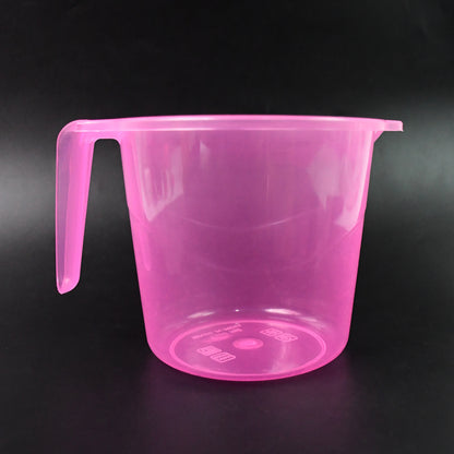 Plastic Round Transparent Bath Water Mug (1 Pc / 1200 ML / Mix Color)