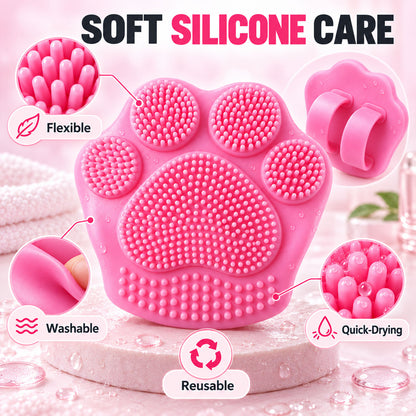 Silicone Face Scrubber, Paw Shape Finger Facial Cleansing Brush (1 Pc)