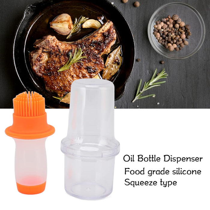 2 in 1 Portable Silicone Oil Bottle Brush with Lid (1 Set)