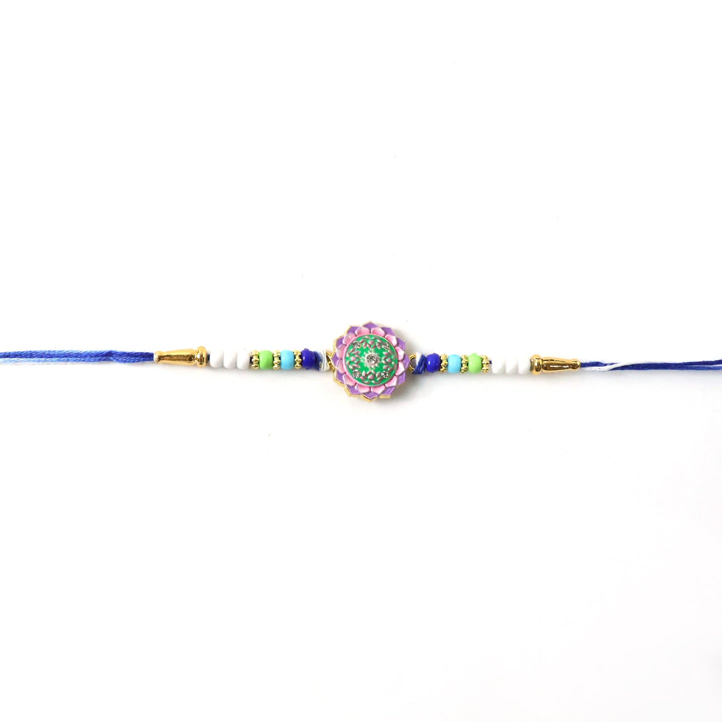 Decorative Designer Rakhi with Floral Centerpiece