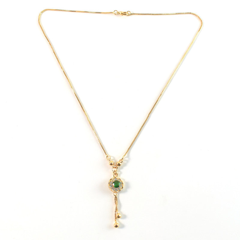 Emerald Green Crystal Pendant Necklace for Women