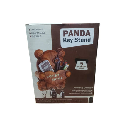 Adorable Panda 5-Hook Key Rack