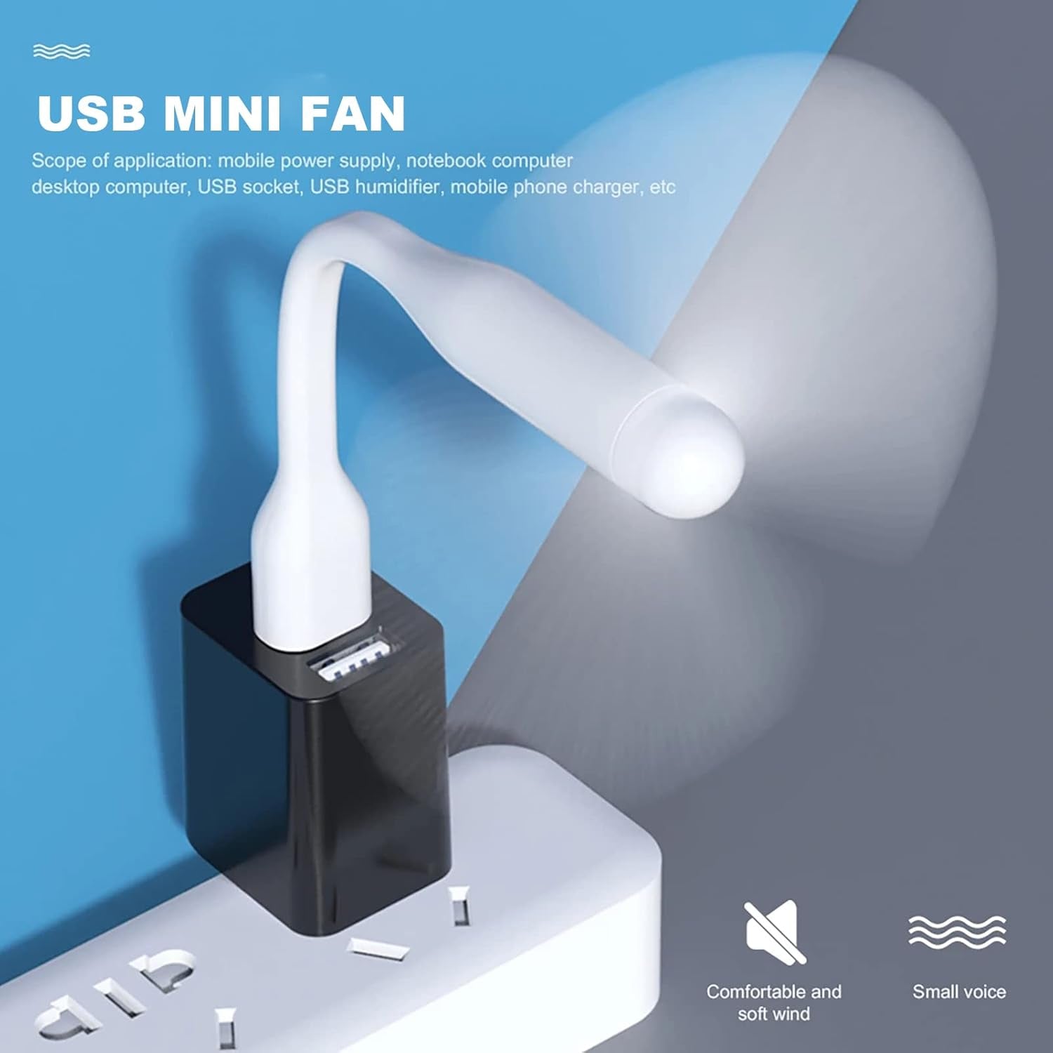 Apple USB Mini Fan, Flexible USB Fan (1 Pc)