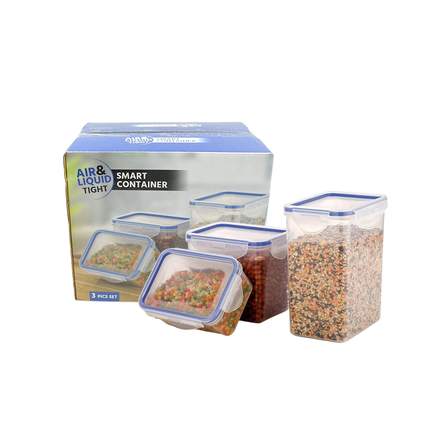 Transparent food storage containers with leak-proof lids