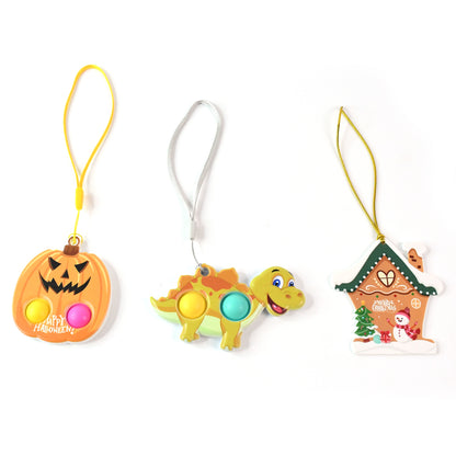 Silicone Push Bubble Fidget Keychain Toy (1 Pc)