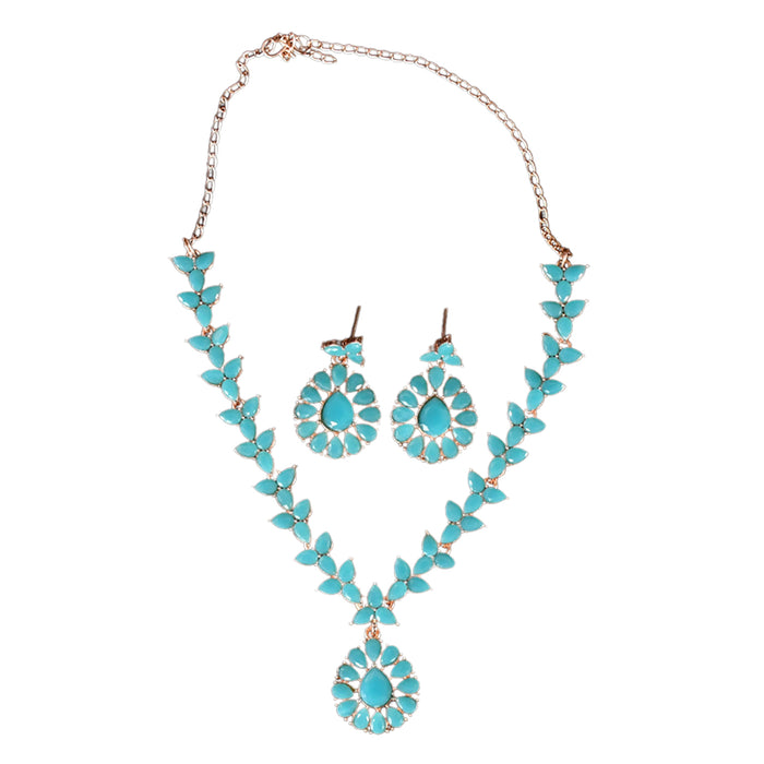 Sky Blue Elegance Necklace Set