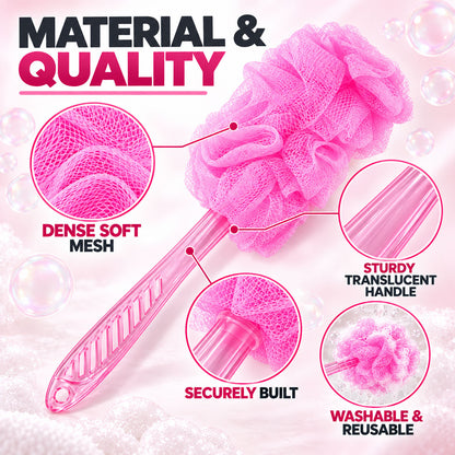 Long Handle Back Scrubber for Bathroom Shower, Body Loofah Brush 45 Cm (1 Pc)