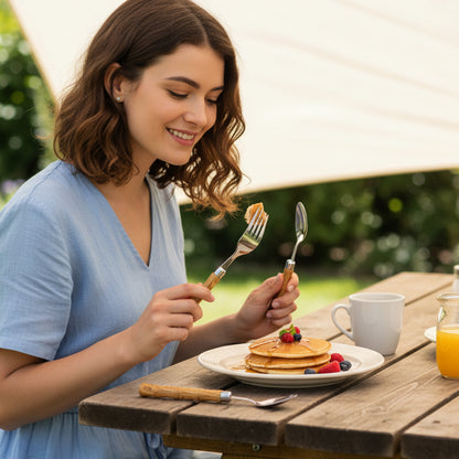 Wooden finish flatware