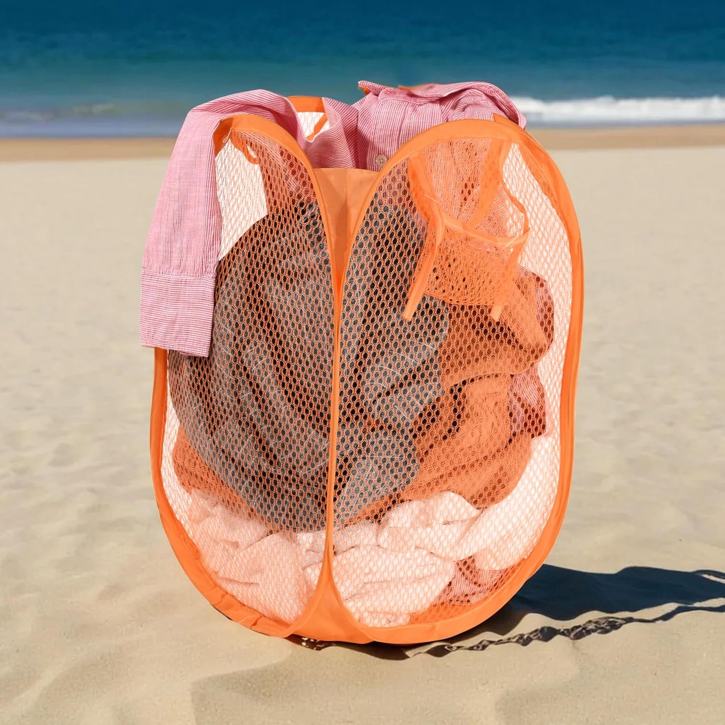 Foldable Pop-Up Mesh Laundry Basket Hamper (1 Pc)