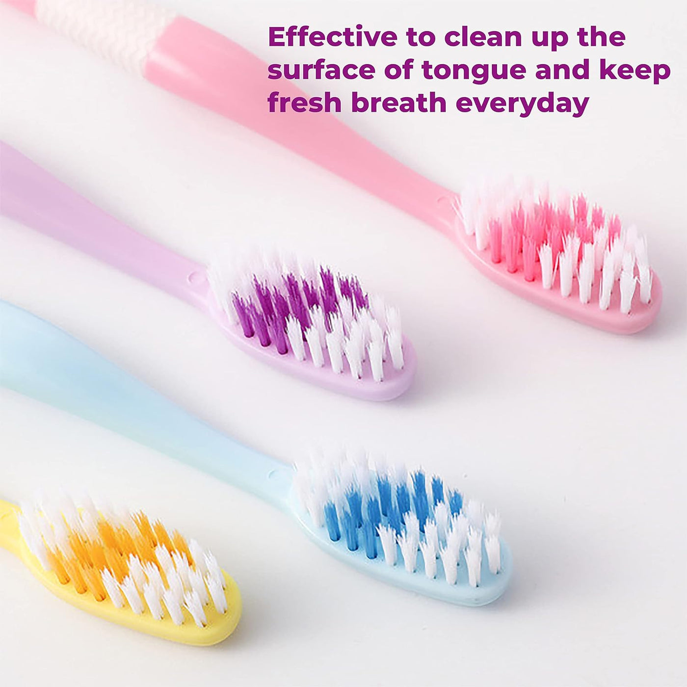 Shop 2-in-1 Toothbrush with Tongue Scraper - 8pcs | DeoDap