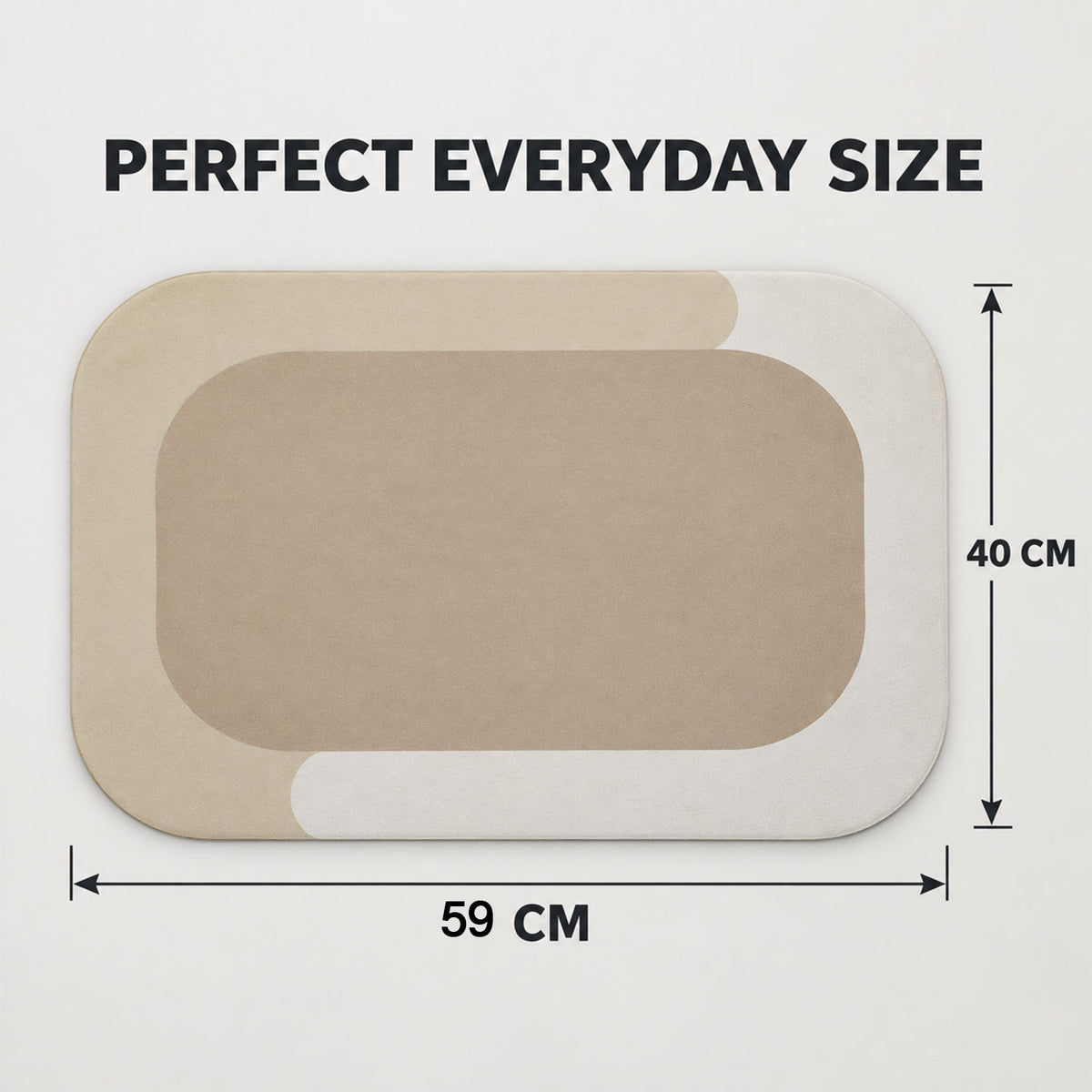 Decorative Bathroom Floor Mat with Soft Top Surface and Border (1 Pc, 59x40 Cm)