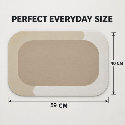 Decorative Bathroom Floor Mat with Soft Top Surface and Border (1 Pc, 59x40 Cm)