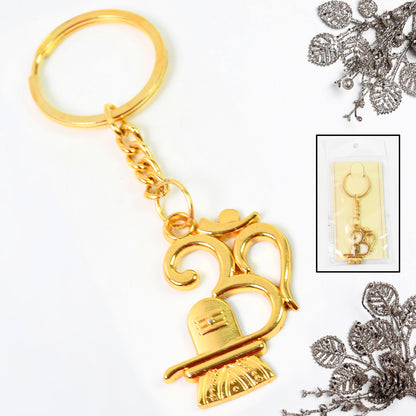 Om Keychain with Shivling of Mahadev