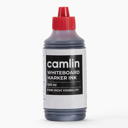 Camlin Whiteboard Marker Ink 100 ml – Black Color Refill Ink for High Visibility
