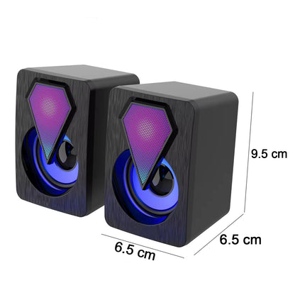 RGB Desktop Speakers, Plug, and Play USB Powered Speaker (2 Pc Set)