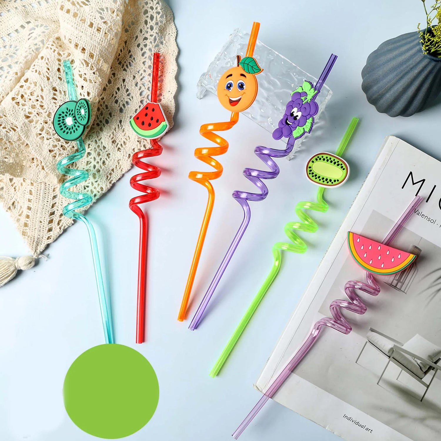 Close-up showing safe PET truck attachments on plastic straws