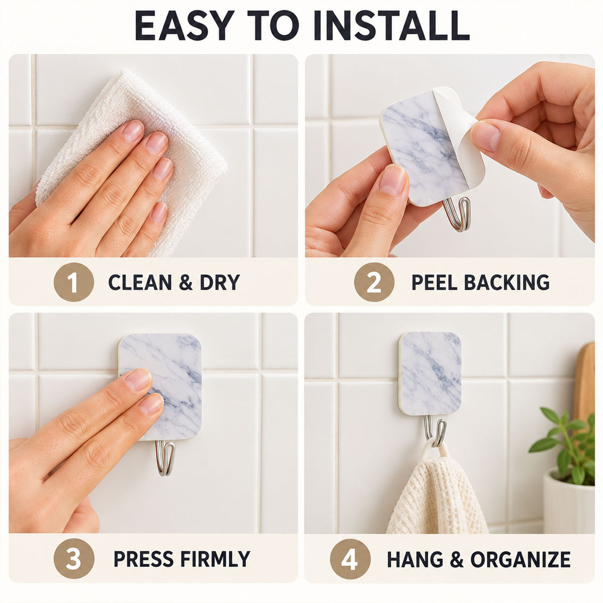 Cartoon Adhesive Kitchen Hooks for Towels, Ladles, Aprons and Keys (2 Pc Set)