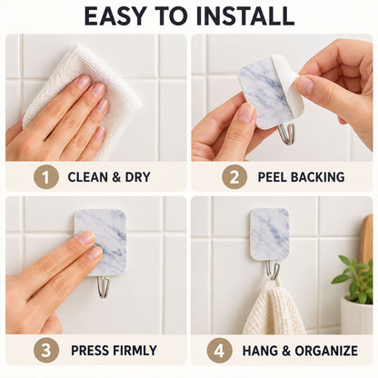 Cartoon Adhesive Kitchen Hooks for Towels, Ladles, Aprons and Keys (2 Pc Set)