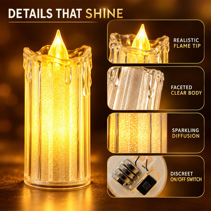 Decorative Flameless LED Candles with Warm Glow for Home and Events (3 Pc Set)