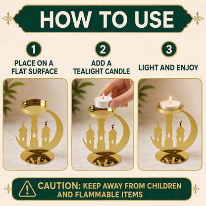 Golden candle holder white bg