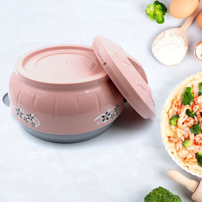 5788 High Quality Steel Casserole Box for Food Serving Inner Steel Insulated Casserole Hot Pot Flowers Printed Chapati Box for Roti Kitchen (Approx 4500 ml)