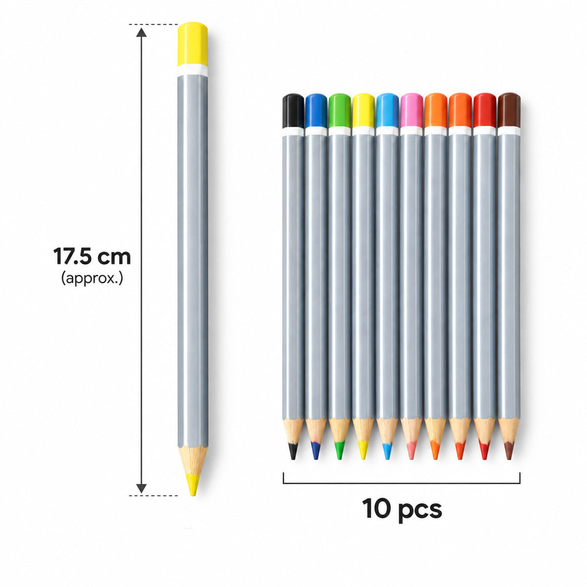 Wooden Colour Pencil Set with Sharpened Tips for Drawing and School Art Projects