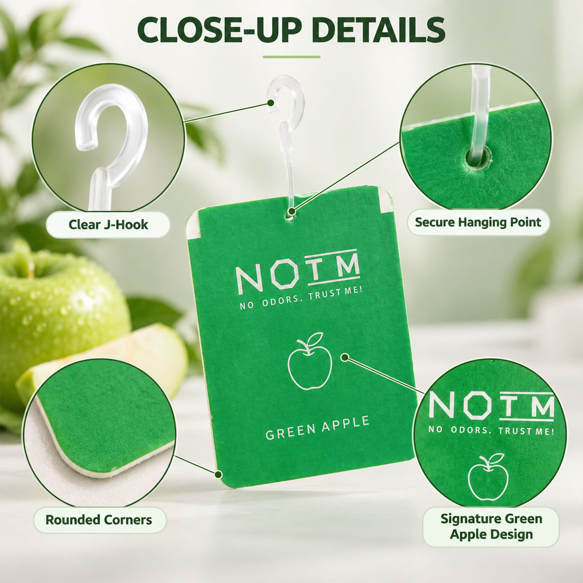 Green Apple Hanging Air Freshener Gel – Long Lasting Fruity Fragrance