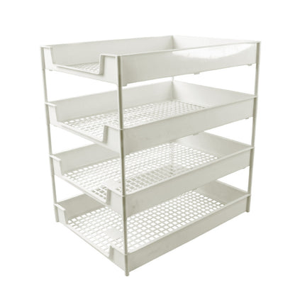 Office Mate 4-Layer Executive Document Tray | Premium Plastic Multi-Tier File Organizer (37.5 cm x 27.5 cm x 40 cm)