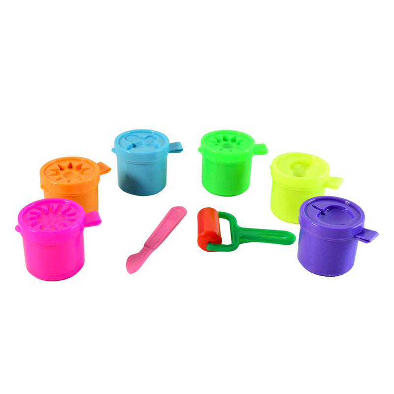 Khyati Frisky Dough Set – 6 Neon Colours with Roller & Cutter Tools