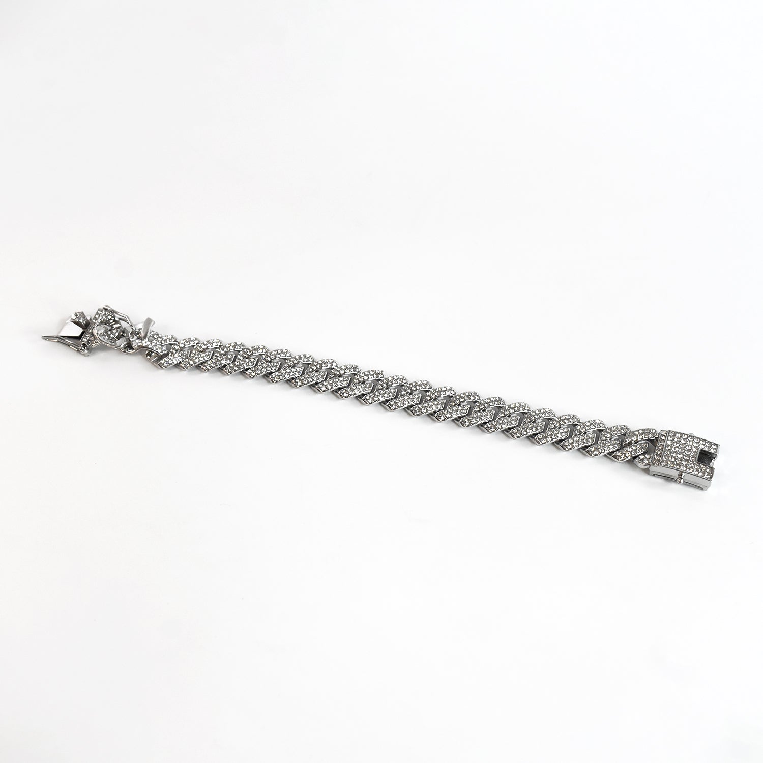 Diamond-Cut Cuban Link Bracelet for Men Women Full Cubic Zirconia Iced Out Curb Chain Bracelet Bling Hip Hop Jewellery