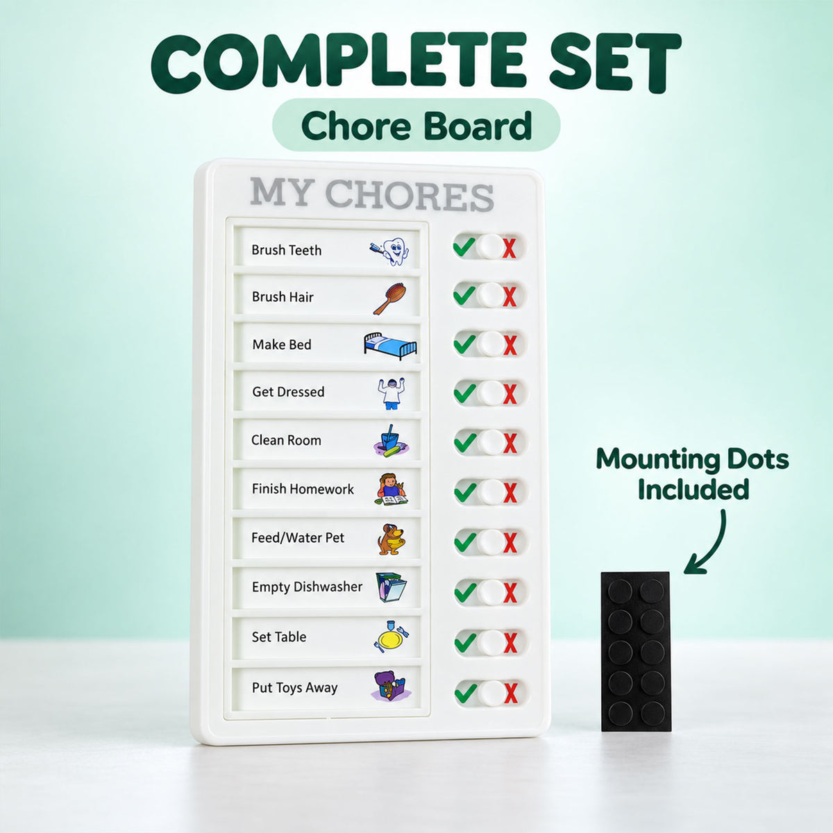 Chores Note Board for Home with Sliders to Track Daily Tasks (1 Pc)