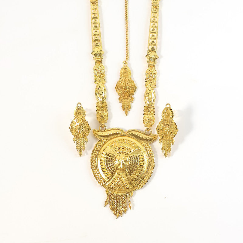 Premium Traditional Gold-Tone Necklace Set for Weddings & Festive Occasions