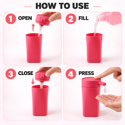 Liquid Soap Dispenser Bottle with Press Pump, Refillable Hand Wash Bottle (1 Pc)