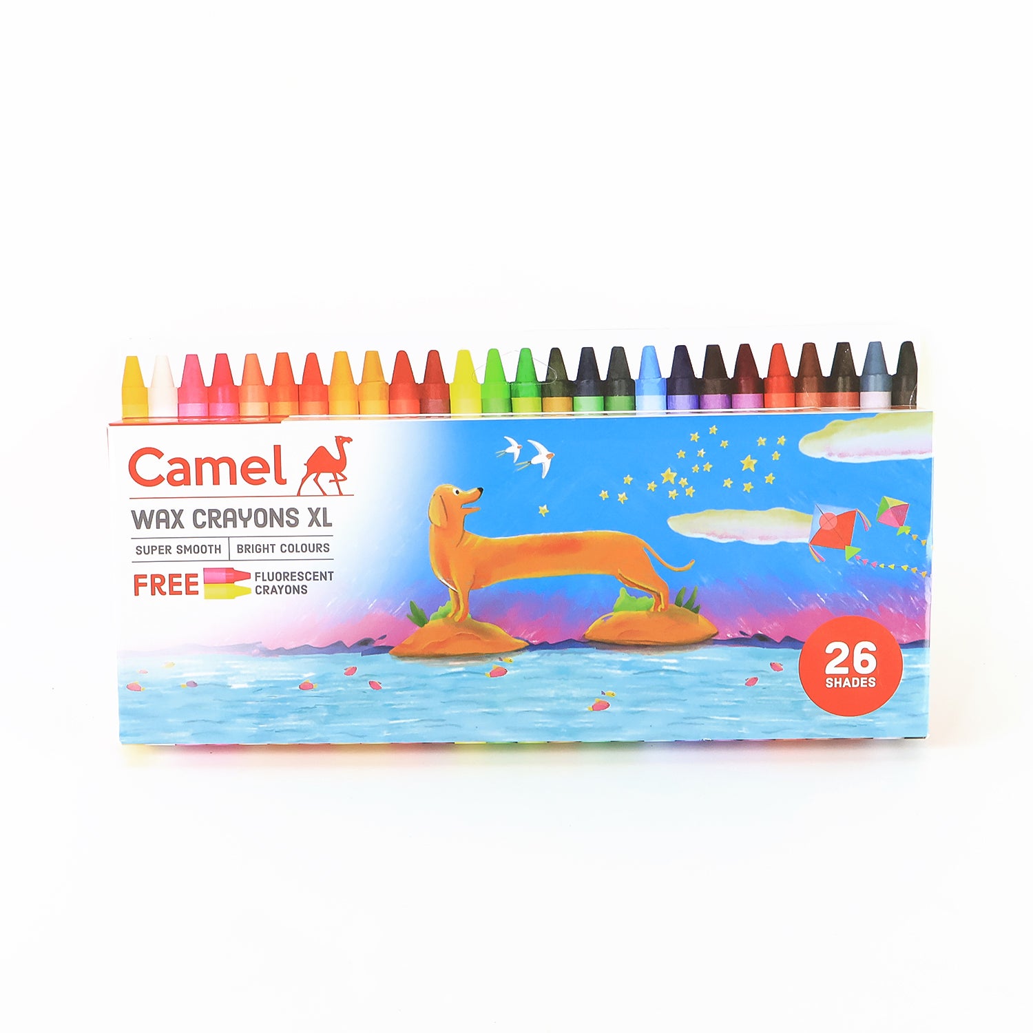 Camel Wax Crayons Extra Long – 26 Vibrant Shades