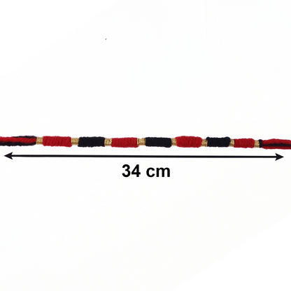 Handmade Black and Red Bracelet Rakhi for Brother (1 Pc)