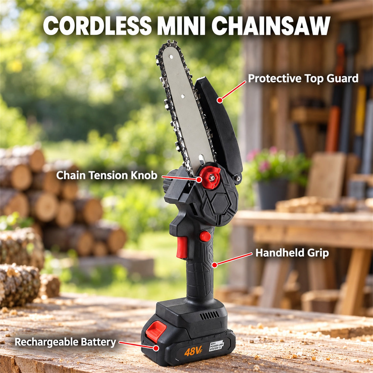 Mini Cordless Electric Chainsaw – Portable & Powerful for Garden Tasks