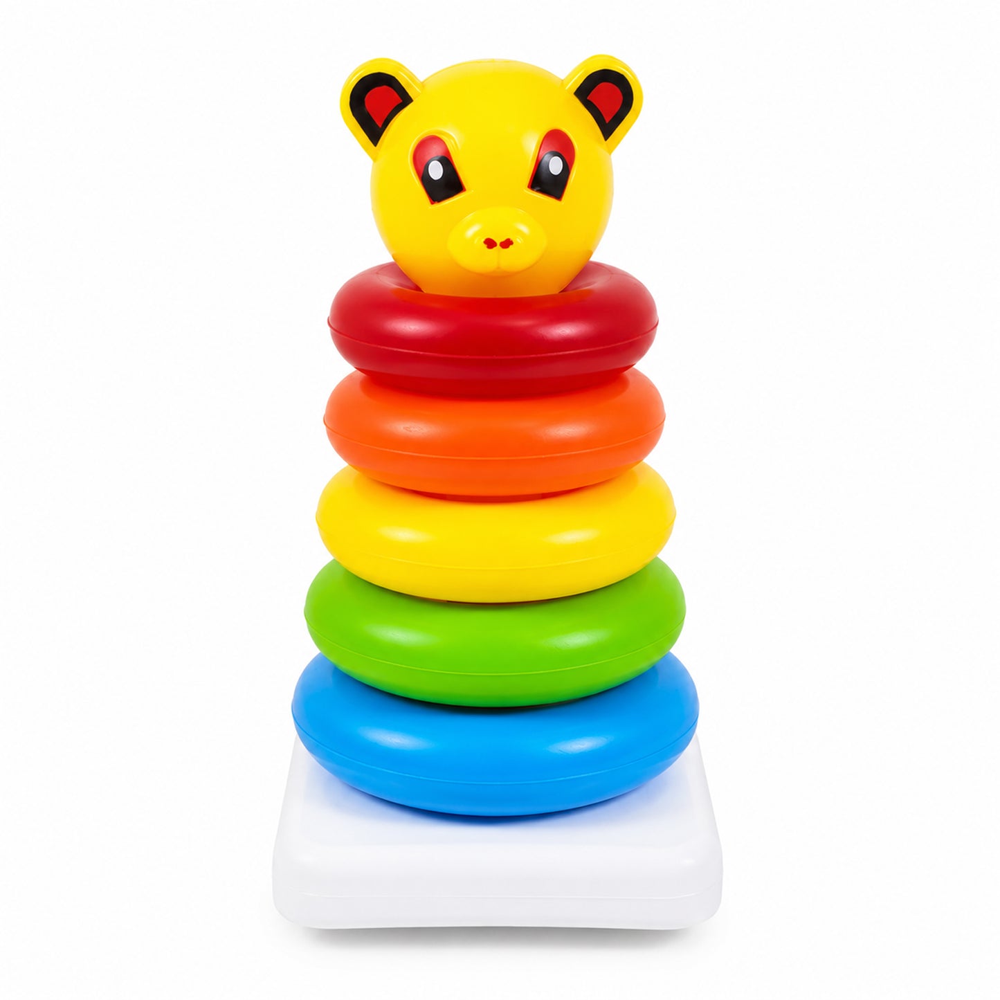 Close-up of colorful junior stacking rings